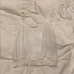 White crop top tank top